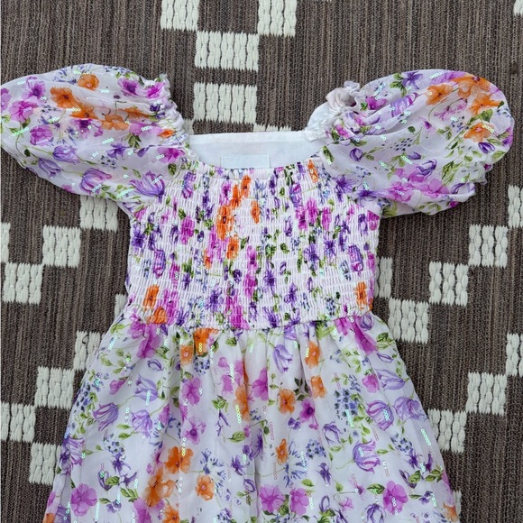 Rare Editions Purple and Orange Smocked Sundress - Picture 2 of 3